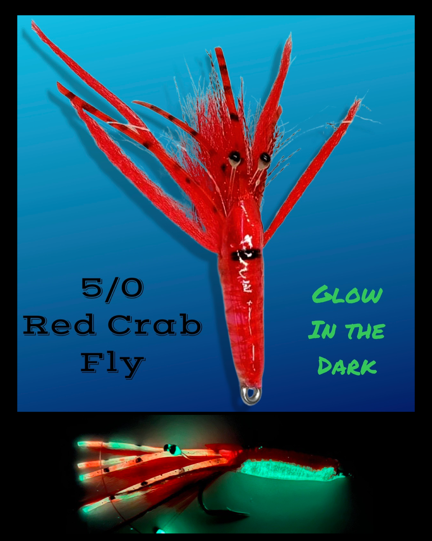 5/0 Red Crab Fly Glow