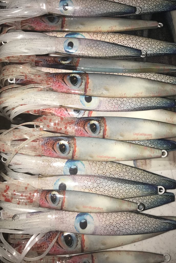 5 Packs - 4.5 Fishing Ling Cod Rig Twin Bulb Squids Rockfish lingcod Soft  Lure - Pink