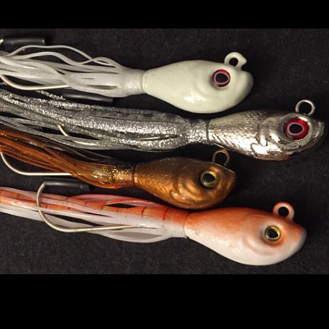 Our LingKiller jigs come in 4 colors and sizes 4,9,14,18, and 32oz