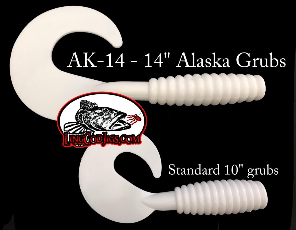 2 Halibut Lingcod Alaska Lure 16 oz Glow + RB Grub Jig Lure 12/0