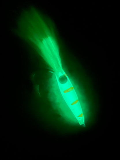 5/0 Glow in the Dark Orange Creamsicle Squid Fly