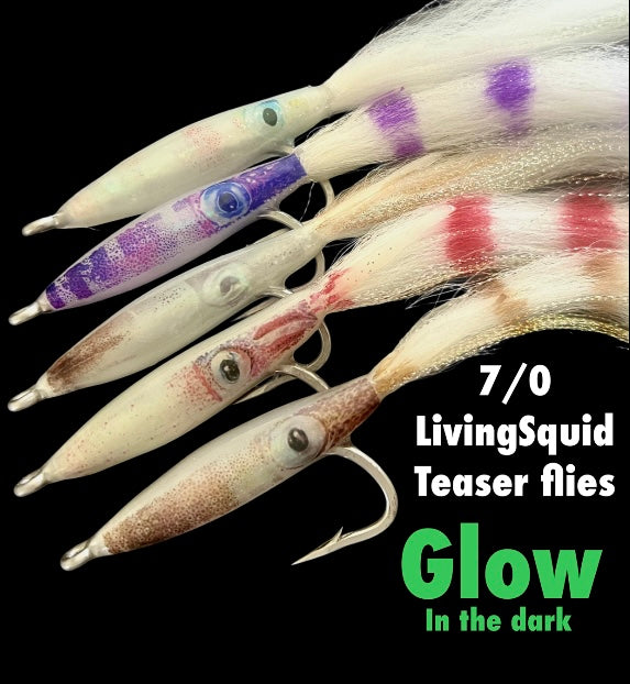 Saltwater squid flies for rockfish